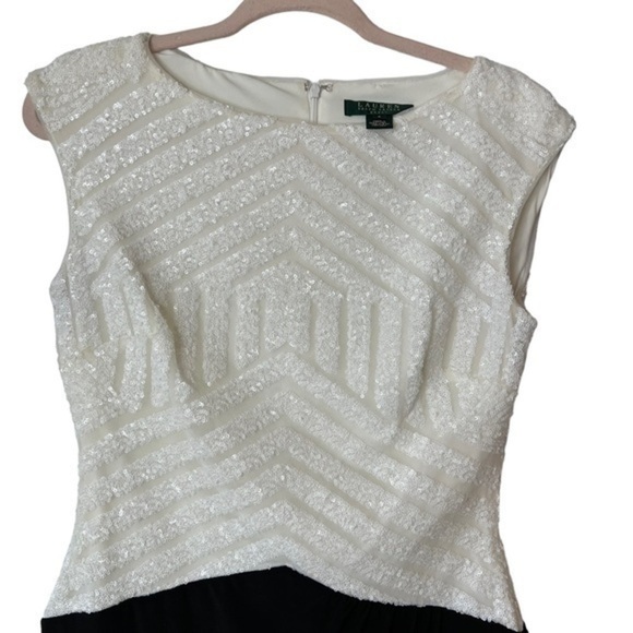 Lauren Ralph Lauren Dress Sequin Sleeveless Sheath Cocktail - Picture 8 of 16